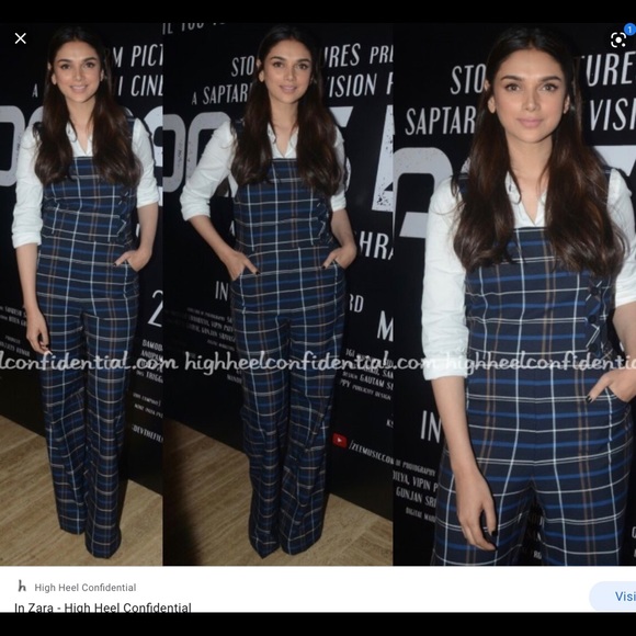 Zara Plaid Jumpsuit/ M - Picture 3 of 9